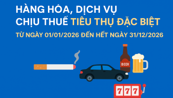 Hàng hóa, dịch vụ chịu thuế Tiêu thụ đặc biệt (TTĐB) từ ngày 01/01/2026 đến hết ngày 31/12/2026